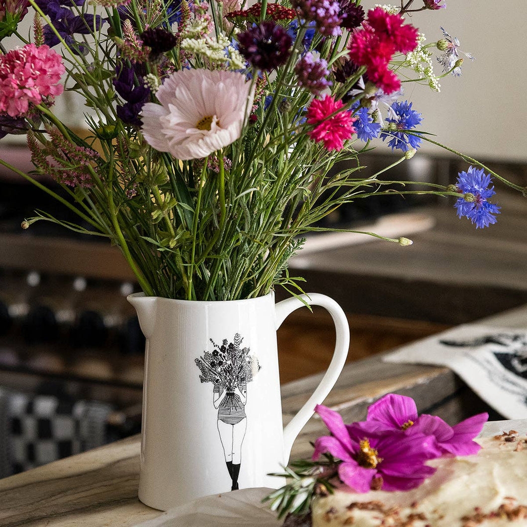 Flower Girl Ceramic Jug