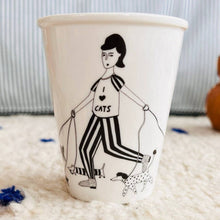 Load image into Gallery viewer, I Love Cats Porcelain Cup
