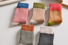 Load image into Gallery viewer, Women's Striped Cotton Socks - Soft, Breathable &amp; Stylish
