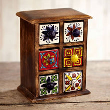 Load image into Gallery viewer, Mango Wood And Ceramic Set Of Drawers - Jewelry Box
