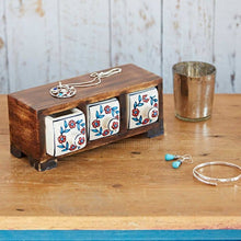 Load image into Gallery viewer, Mango Wood And Ceramic Set Of Drawers - Jewelry Box
