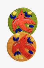 Load image into Gallery viewer, Colorful Hand Crafted Bird &amp; Flower Design Felt Trivet
