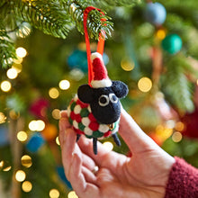 Load image into Gallery viewer, Felt Sheep in Santa Hat Christmas Decoration
