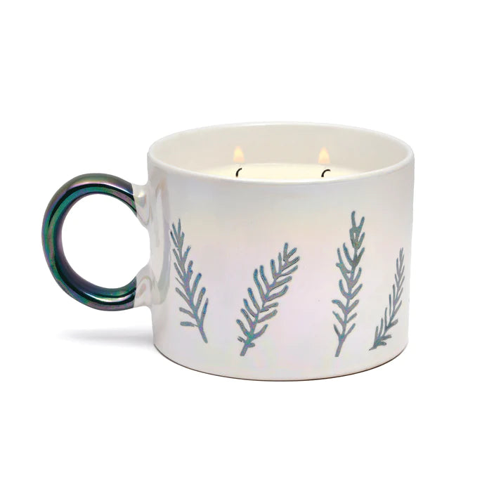 Ceramic White Mug Candle - Cypress & Fir