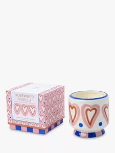 Ceramic Heart Candle - Rosewood Vanilla