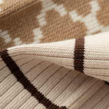 Load image into Gallery viewer, Versatile Retro Green Coffee Cotton Socks - Striped &amp; Smiley
