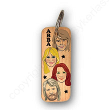 Load image into Gallery viewer, Abba Character Wooden Keyring
