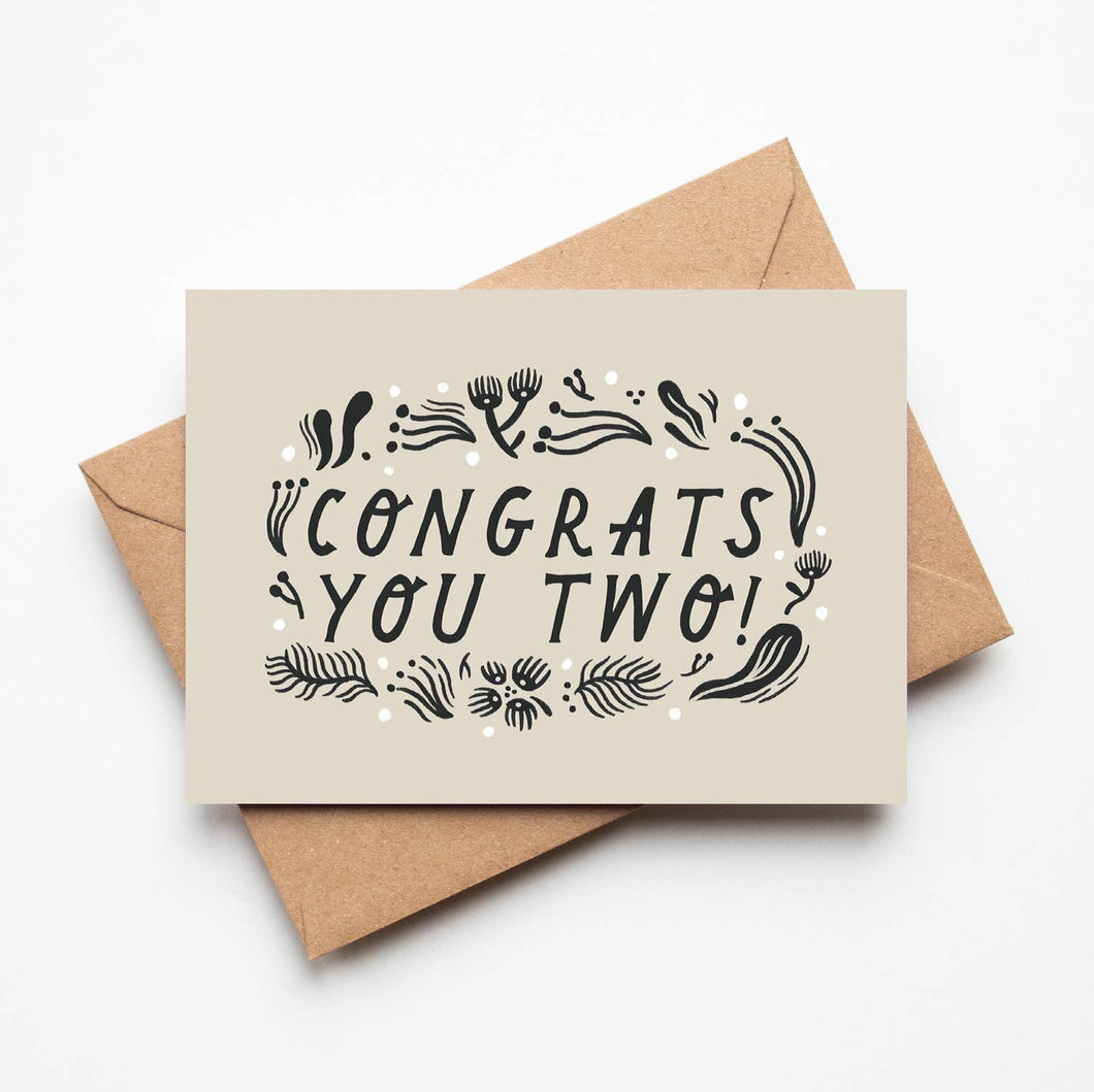 'Congrats You Two!' Wedding Card
