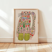 Load image into Gallery viewer, 'Folk Cat' | Colourful | Modern Folk | Playful Print
