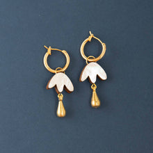 Load image into Gallery viewer, Petal Drop Hoop Earrings
