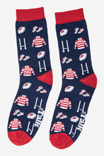 Load image into Gallery viewer, Men's Bamboo Socks - Navy Blue, Rugby
