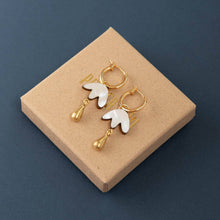 Load image into Gallery viewer, Petal Drop Hoop Earrings

