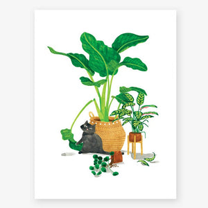 House Plant/Cat Print