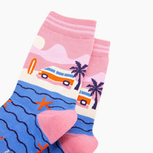 Load image into Gallery viewer, Beach Campervan Bamboo Socks in Pink
