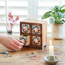 Load image into Gallery viewer, Mango Wood And Ceramic Set Of Drawers - Jewelry Box

