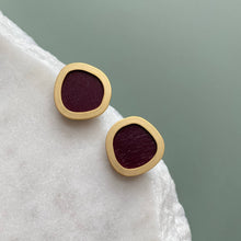 Load image into Gallery viewer, Coloured/Gold Circle Geometric Stud Earrings
