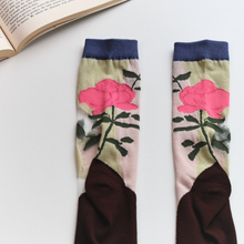 Load image into Gallery viewer, Retro Sheer Socks for Women – Floral &amp; Graphic Design
