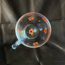 Load image into Gallery viewer, Orange Floral Glass Mug
