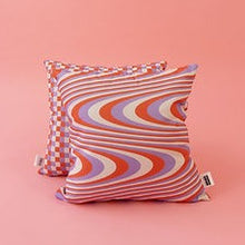 Load image into Gallery viewer, Retro Cushion - Lilac / coral
