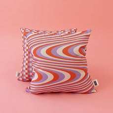 Retro Cushion - Lilac / coral