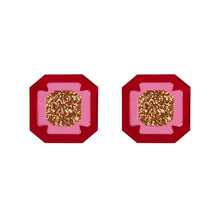 Load image into Gallery viewer, Gem Stud Earrings - Red
