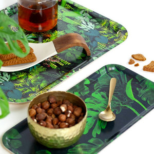 Monstera Rectangle Wooden Tray